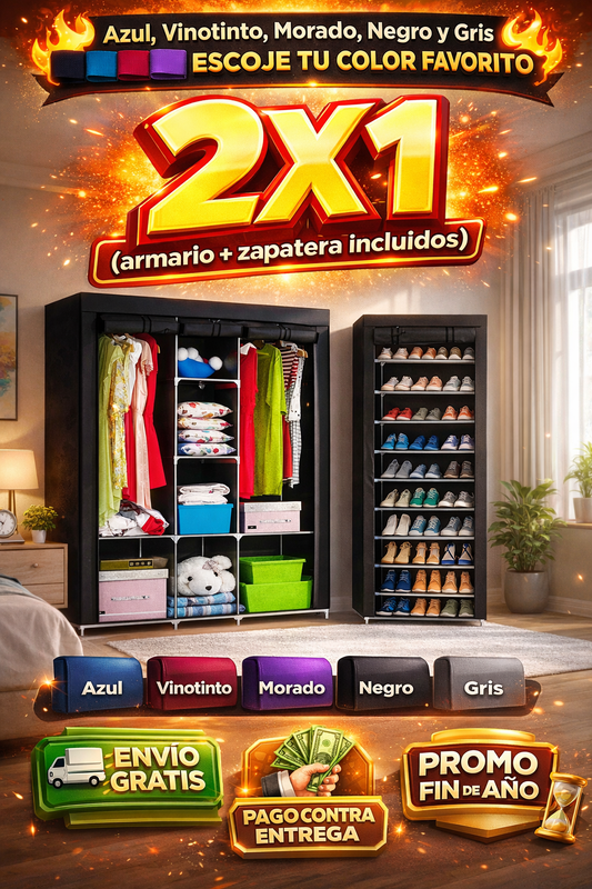 🔥 “Adiós al desorden: Combo 2x1 Armario + Zapatera 9 Niveles solo por $109.999— ¡Stock limitado!”
